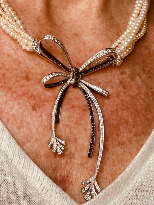 Collier Collier diamants et perles Rulac de Chanel d'inspiration vintage 58 Facettes VIN-III
