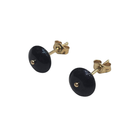Boucles d'oreilles Pendientes démontables en or jaune 18k, perles et onyx 58 Facettes T224