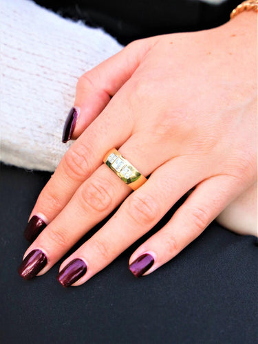 Bague 53 Diamani Bague Jonc Belle Epoque Or jaune, Or blanc Diamant 58 Facettes 1807605CN