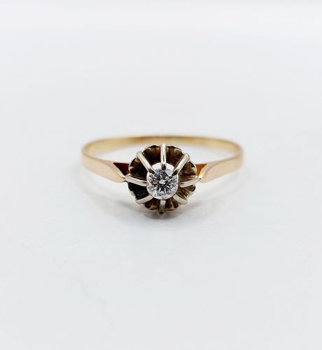 Bague 60.5 Bague solitaire art déco or rose et diamant 58 Facettes A05709