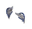Boucles d'oreilles Clips Plume Or Blanc et Saphirs Années 60 58 Facettes