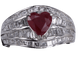 Bague Bague Coeur Rubis et Diamant fantaisie en or blanc 58 Facettes BA-1163