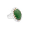 Bague 48 Bague or blanc, jade néphrite et diamants. 58 Facettes 35098