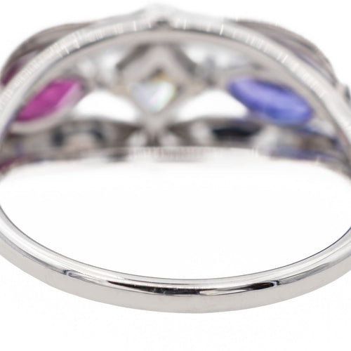 Bague 56 Bague Or blanc Diamant, Tanzanite, Grenat 58 Facettes 3494226RV