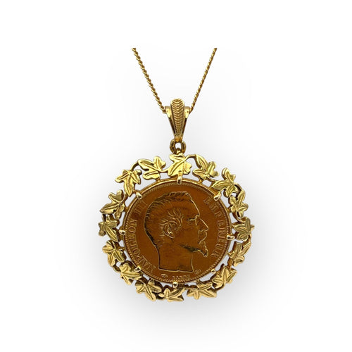 Pendentif Pendentif or Pièce 20 Francs Napoléon tête nue 1860 58 Facettes 149052824