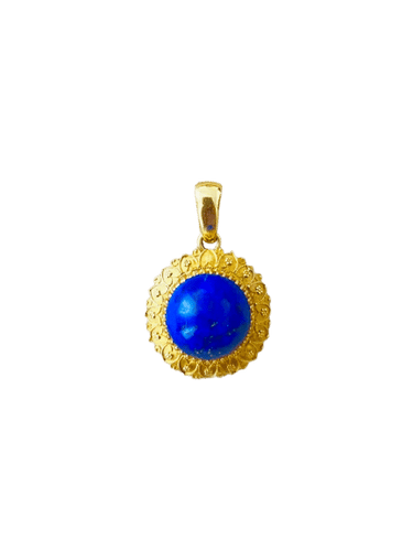 Pendentif Pendentif en or jaune 18 carats et lapis-lazuli cabochon 58 Facettes