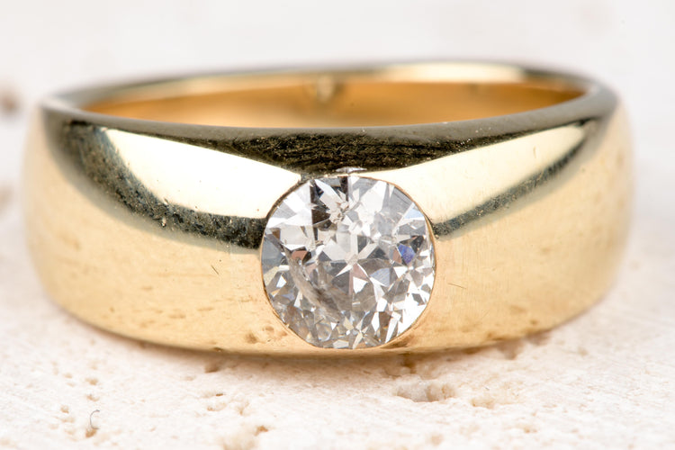 Bague Bague solitaire en diamant de taille ancienne européenne 0,60 CT 58 Facettes bgmassdtoc333-10