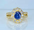 Bague 52 Bague marguerite en or jaune 18 carats, saphir et diamants 58 Facettes AB494
