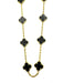 Collier VAN CLEEF & ARPELS. Sautoir "Alhambra vintage" or et onyx 58 Facettes