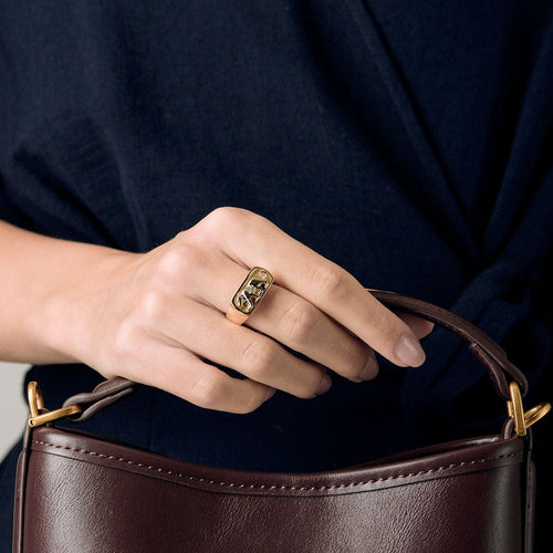 Bague 58 Bague en or jaune et or gris 14k 58 Facettes MTB1142