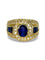 Bague or jaune saphir 2,5 ct et diamants 1 ct 58 Facettes 1203