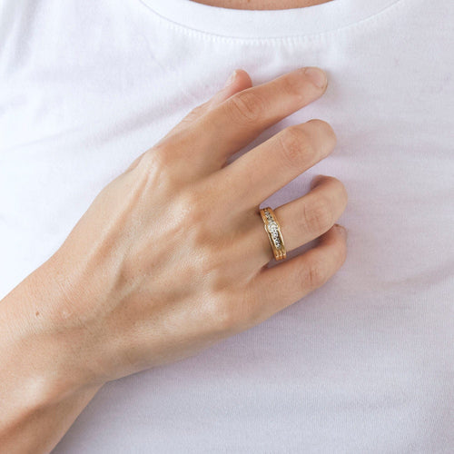 Bague Solitaireor jaune diamant 58 Facettes LP593/10