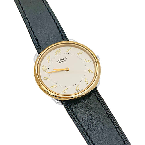 Montre Montre HERMÈS, "Arceau", plaqué or et acier. 58 Facettes 34828