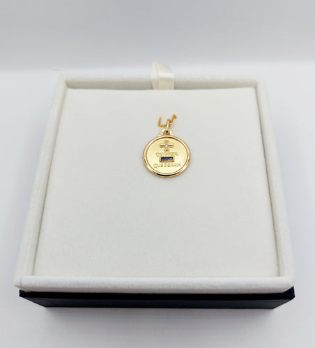 Pendentif AUGIS - Pendentif médaille d'amour or  "+ qu'hier - que demain" - L'Essentielle bleue 58 Facettes J10720X000