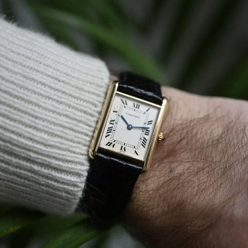 Montre Cartier Tank 18 carats MM 58 Facettes