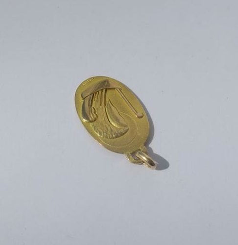 Pendentif Médaille pendentif Saint Christophe or jaune signée A. ROURE - années 1940 58 Facettes