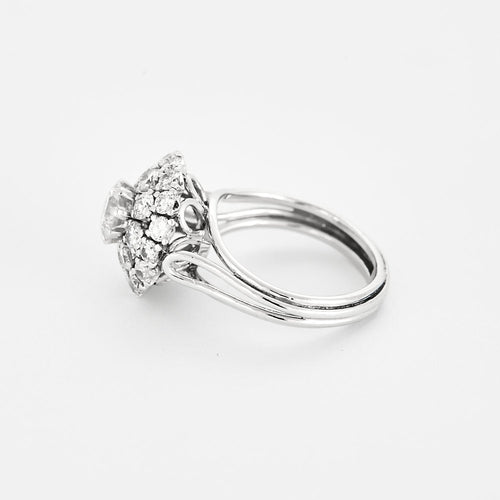 Bague 49 Bague en or blanc, diamants 58 Facettes LJ33