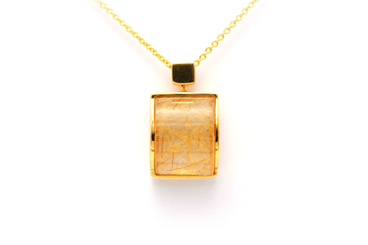 Pendentif Pendentif en or jaune et quartz rutilé 58 Facettes 19815