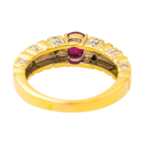 Bague 57 Bague Or jaune Rubis, Diamant 58 Facettes 4099638CN