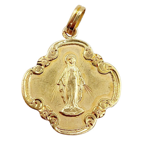 Pendentif Médaille religieuse or jaune 58 Facettes A05519