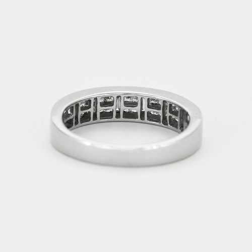 Bague 54 Bague jonc en or gris sertie de diamants 58 Facettes 127205055527