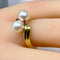 Bague 51 Bague en or jaune perles et rubis 58 Facettes AB648
