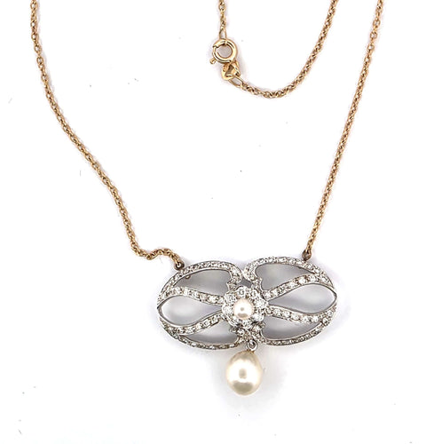 Pendentif Superbe pendentif Art Déco en platine et or 58 Facettes