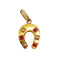Pendentif Pendentif fer à cheval or jaune, perles et pierres rouges (circa 1900) 58 Facettes A05742
