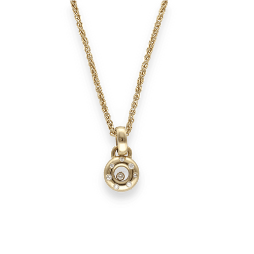 Collier Collier pendentif Chopard Happy Diamonds en or jaune 18K avec 7 diamants – Ref. 79/2655 – 42 cm – 14,40 g 58 Facettes