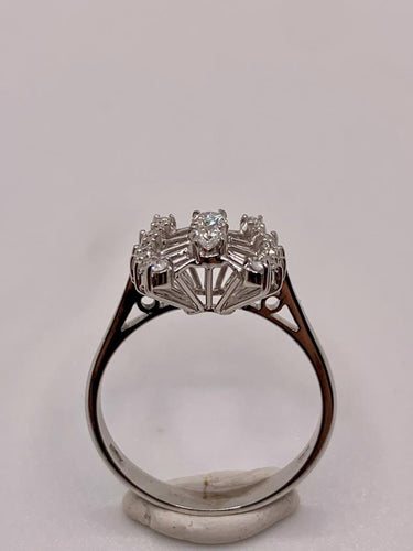 Bague 55 Bague vintage or blanc diamants 58 Facettes