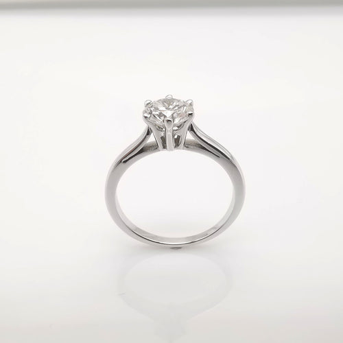 Bague 52 Bague solitaire Or blanc Diamant 58 Facettes