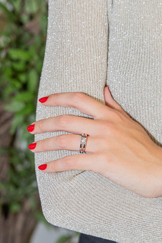 Prsten Soliter Belo zlato Dijamant 