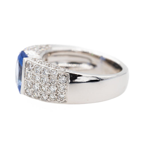 Bague 51 Bague Or blanc Saphir, Diamant 58 Facettes 3245016CN