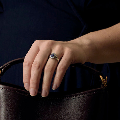 Bague 47 Bague en Or blanc, saphir et diamants 58 Facettes DADB-05