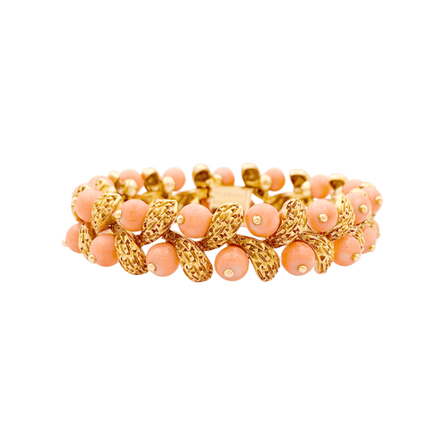Bracelet Bracelet Van Cleef & Arpels, "Gui", or jaune, corail peau d'ange. 58 Facettes 34654