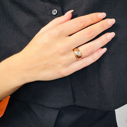 Warm Yellow Gold ring, Blue Spinel 58 Facettes 2508024