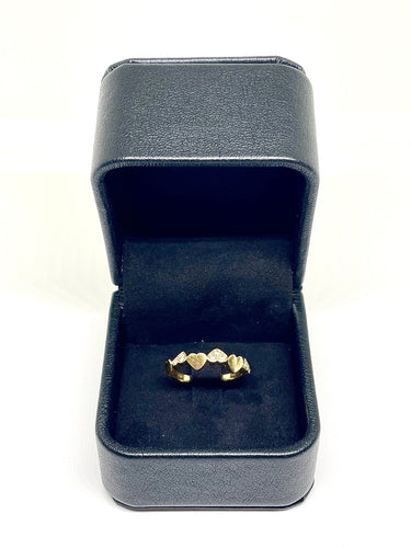 Bague 56 Bague motifs cœurs or jaune et diamants 58 Facettes