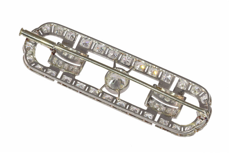 Broche Broche pour homme d'inspiration Art déco – Design vintage des années 50 avec diamants de 4,92 ct 58 Facettes 24338-0164