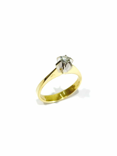 Bague 54 Solitaire En Or Jaune Et Diamant 58 Facettes