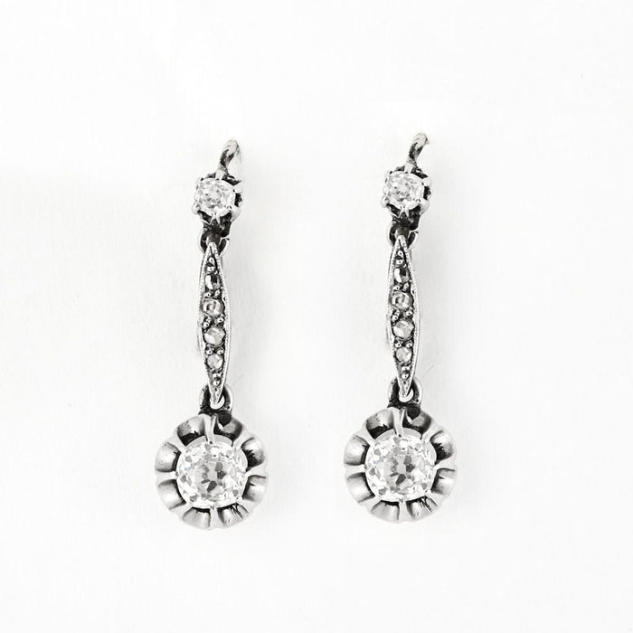 Boucles d'oreilles Dormeuses 2 ors diamants 58 Facettes