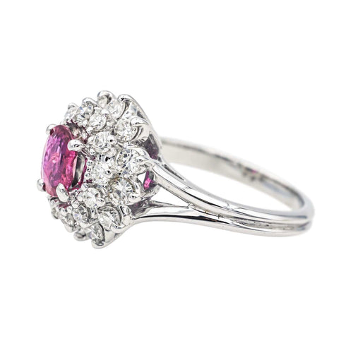 Bague 49 Bague Pompadour Or blanc Rubis, Diamant 58 Facettes 3905084CN