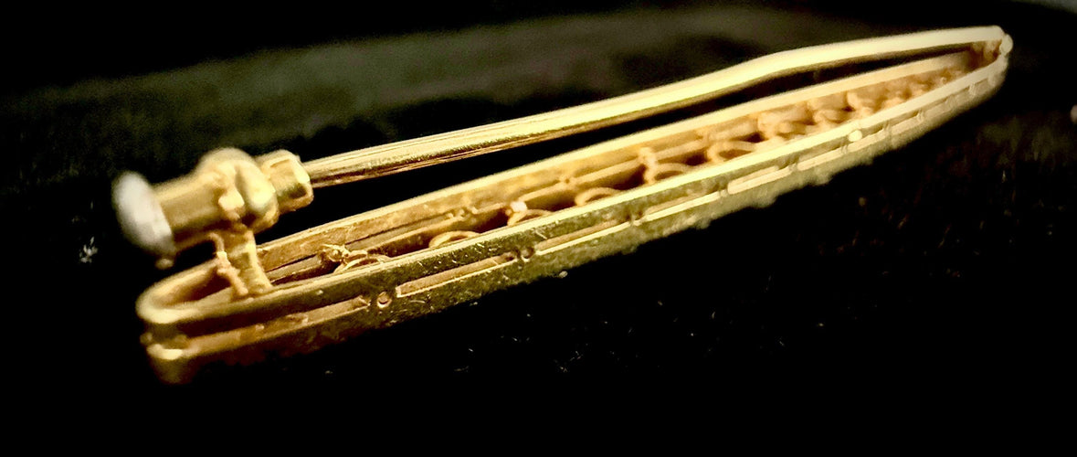 Broche Broche barrette en argent sur or sertie de 2,20 carats 58 Facettes