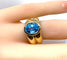 Bague 52 Bague en or jaune et topaze bleue 58 Facettes AB611