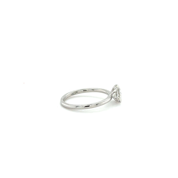 White gold ring with a diamond