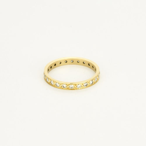 Bague 58,5 Alliance américaine en or jaune et diamants 58 Facettes TOU1500X3