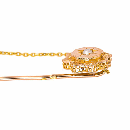 Broche Epingle Or rose, Or jaune Perle 58 Facettes 4036406CN