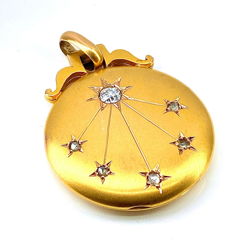 Pendentif Pendentif ouvrant porte photo or jaune et 6 diamants 58 Facettes AB468