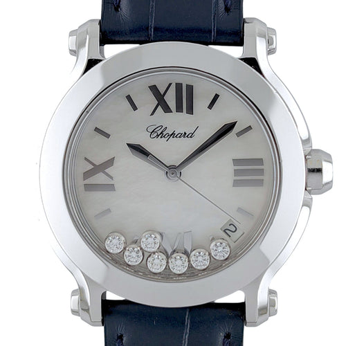 Montre Chopard Happy Sport  7 Diamonds MOP Mother of pearl Dial Sapphire Crown 8475 58 Facettes