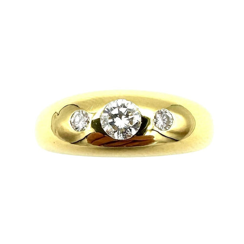 Bague 56 CARTIER. Bague vintage or jaune et diamants 58 Facettes