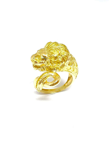 Bague 55 Bague en or jaune Dragon 58 Facettes